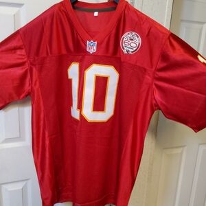 Pacheco NFL Vented Jersey Embroidered # 10 Size XL Red/Yellow With KC Patch